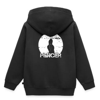 Escrime d’escrime d’escrime Escrime - Sweat Premium à capuche enfant bio - noir - Dos - AI Model Kid Male (0cm)