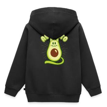 Avocato Avocado Katze Kätzchen Guacamole Geschenk - Kinder Premium Organic Hoodie - Schwarz - Hinten - AI Model Kid Male (0cm)
