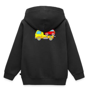 Abschlepper - Kinder Premium Organic Hoodie - Schwarz - Hinten - AI Model Kid Male (0cm)