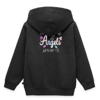 Ange ange gardien - Sweat Premium à capuche enfant bio - noir - Dos - AI Model Kid Male (0cm)