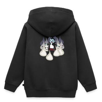 Vampir von Knoblauch umzingelt - Kinder Premium Organic Hoodie - Schwarz - Hinten - AI Model Kid Male (0cm)