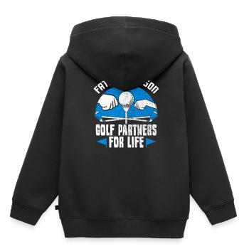 Golfen Golfer Vater Sohn Golf Geschenk - Kinder Premium Organic Hoodie - Schwarz - Hinten - AI Model Kid Male (0cm)
