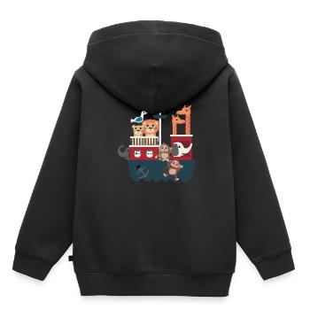 Arche de Noé avec des animaux - Sweat Premium à capuche enfant bio - noir - Dos - AI Model Kid Male (0cm)