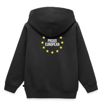 Proud European | Brexit, British Exit, EU exit - Kids Premium Organic Hoodie - black - Back - AI Model Kid Male (0cm)