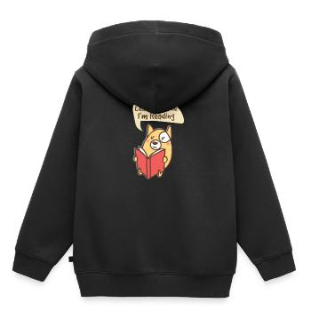 lire - Sweat Premium à capuche enfant bio - noir - Dos - AI Model Kid Male (0cm)