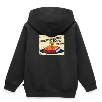 bookworm - Kids Premium Organic Hoodie - black - Back - AI Model Kid Male (0cm)