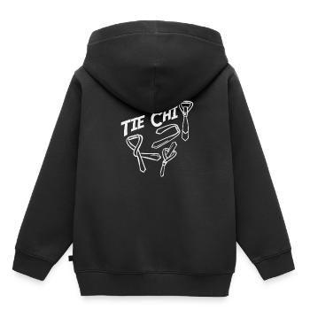 Cravates Tai Chi - Sweat Premium à capuche enfant bio - noir - Dos - AI Model Kid Male (0cm)
