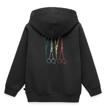 Friseur Haare - Kinder Premium Organic Hoodie - Schwarz - Hinten - AI Model Kid Male (0cm)