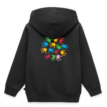 Kindergarten Basteln - Kinder Premium Organic Hoodie - Schwarz - Hinten - AI Model Kid Male (0cm)