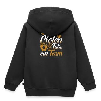 Hunde Gassi gehen Herrchen - Kinder Premium Organic Hoodie - Schwarz - Hinten - AI Model Kid Male (0cm)