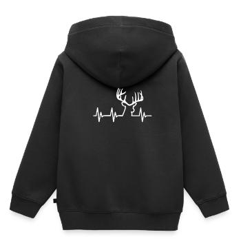 Herzschlag Hirschjagd für Jäger - Kinder Premium Organic Hoodie - Schwarz - Hinten - AI Model Kid Male (0cm)