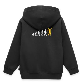 Evolution d'un homme des cavernes à un joueur de tennis - Sweat Premium à capuche enfant bio - noir - Dos - AI Model Kid Male (0cm)