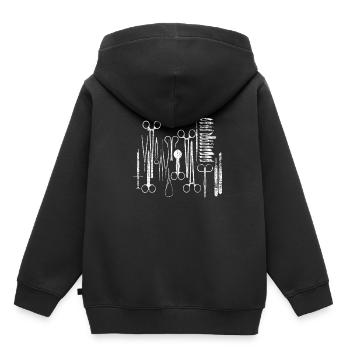 Chirurgie des couverts OP - Sweat Premium à capuche enfant bio - noir - Dos - AI Model Kid Male (0cm)