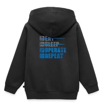 Chirurgien - Sweat Premium à capuche enfant bio - noir - Dos - AI Model Kid Male (0cm)