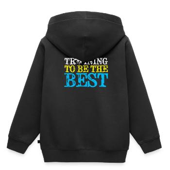 Courses de chevaux - Sweat Premium à capuche enfant bio - noir - Dos - AI Model Kid Male (0cm)