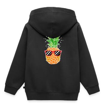 ananas - Sweat Premium à capuche enfant bio - noir - Dos - AI Model Kid Male (0cm)