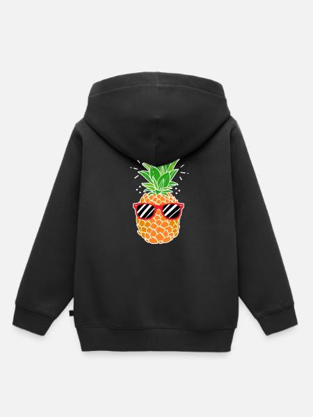 Ananas - Kinder Premium Organic Hoodie - Schwarz