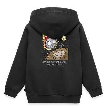 Meteor Meteorite comète d’impact cratère cadeau - Sweat Premium à capuche enfant bio - noir - Dos - AI Model Kid Male (0cm)