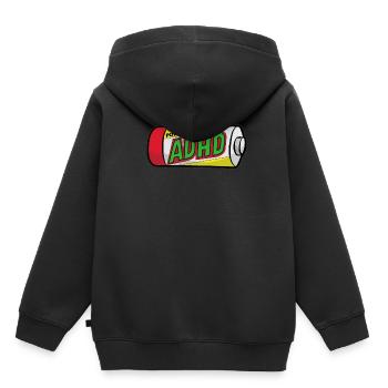 TDAH ADS TDAH Attention Déficit Hyperactif - Sweat Premium à capuche enfant bio - noir - Dos - AI Model Kid Male (0cm)