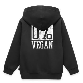 Anti vegan - Sweat Premium à capuche enfant bio - noir - Dos - AI Model Kid Male (0cm)