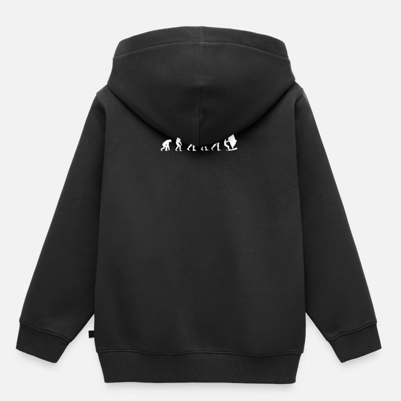 évolution de la planche à voile - Sweat Premium à capuche enfant bio - noir