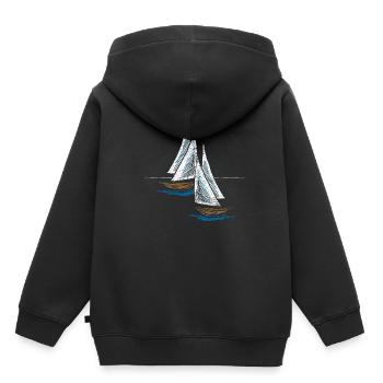 Bateau à voile - Sweat Premium à capuche enfant bio - noir - Dos - AI Model Kid Male (0cm)