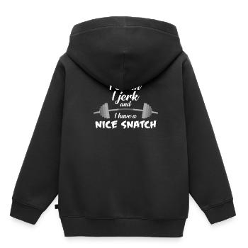 Gym - Kinder Premium Organic Hoodie - Schwarz - Hinten - AI Model Kid Male (0cm)