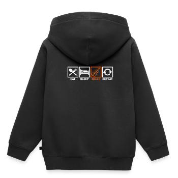 Cello Musikinstrument - Kinder Premium Organic Hoodie - Schwarz - Hinten - AI Model Kid Male (0cm)