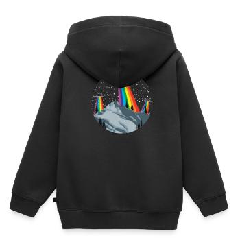 Berge Landschaft Ufo Ausserirdisch - Kinder Premium Organic Hoodie - Schwarz - Hinten - AI Model Kid Male (0cm)