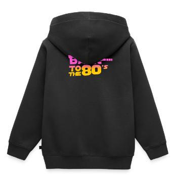 Retour aux années 80 - Sweat Premium à capuche enfant bio - noir - Dos - AI Model Kid Male (0cm)
