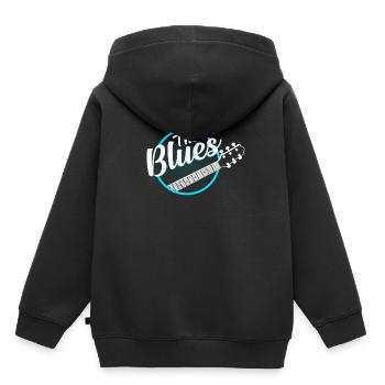 Le blues - Sweat Premium à capuche enfant bio - noir - Dos - AI Model Kid Male (0cm)