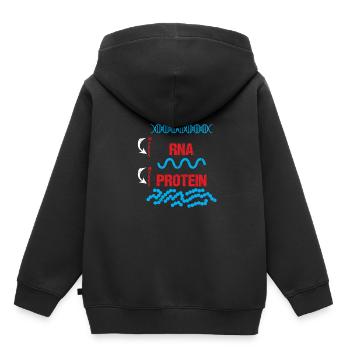 Molekular Biologe DNA RNA Protein Zellbiologie - Kinder Premium Organic Hoodie - Schwarz - Hinten - AI Model Kid Male (0cm)