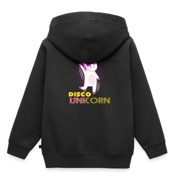 Disco Unicorn - Sweat Premium à capuche enfant bio - noir - Dos - AI Model Kid Male (0cm)