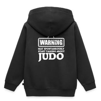 Judo - Kinder Premium Organic Hoodie - Schwarz - Hinten - AI Model Kid Male (0cm)