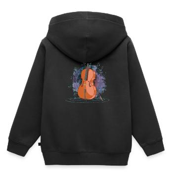 Cello - Kinder Premium Organic Hoodie - Schwarz - Hinten - AI Model Kid Male (0cm)