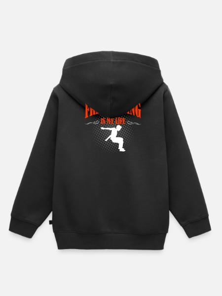 Freerunning - Kinder Premium Organic Hoodie - Schwarz