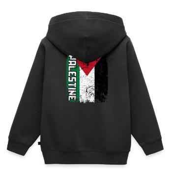 PALÄSTINA FLAGGE Palästinensische Fahne groß retro - Kinder Premium Organic Hoodie - Schwarz - Hinten - AI Model Kid Male (0cm)