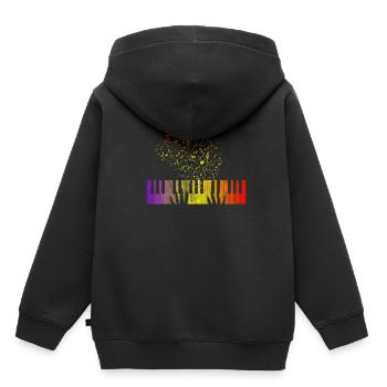 Klavier Zauberei - Kinder Premium Organic Hoodie - Schwarz - Hinten - AI Model Kid Male (0cm)