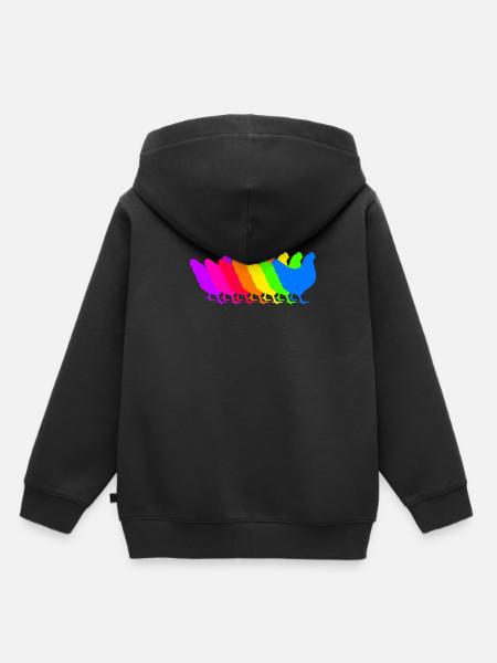 Bunte Hühner Truppe - Kinder Premium Organic Hoodie - Schwarz