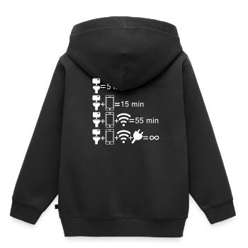 toilette - Sweat Premium à capuche enfant bio - noir - Dos - AI Model Kid Male (0cm)