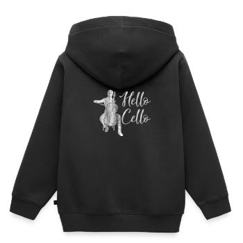 Cello Freude - Kinder Premium Organic Hoodie - Schwarz - Hinten - AI Model Kid Male (0cm)