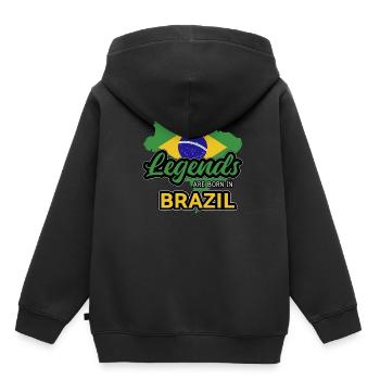 Tshirt Brésilien Légendes Brésiliennes - Sweat Premium à capuche enfant bio - noir - Dos - AI Model Kid Male (0cm)