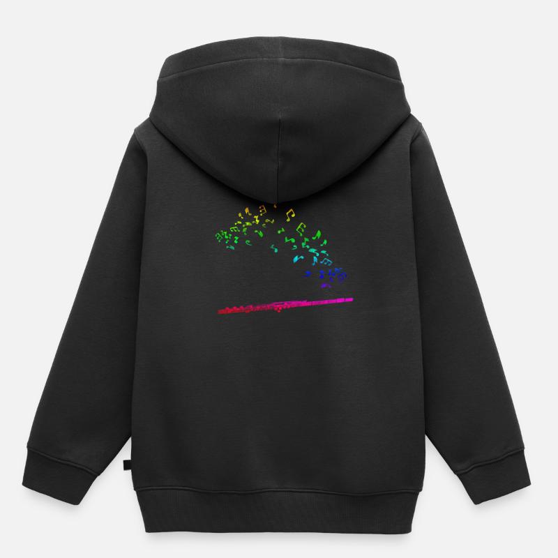 Flute Musique Classique - Sweat Premium à capuche enfant bio - noir
