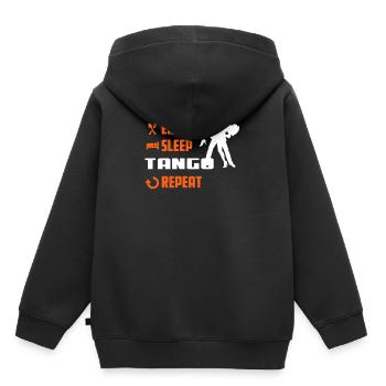 EAT SLEEP TANGO - Chemise de tango - Sweat Premium à capuche enfant bio - noir - Dos - AI Model Kid Male (0cm)
