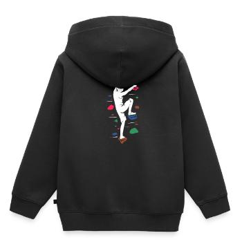 Grimpeurs grimper en salle - Sweat Premium à capuche enfant bio - noir - Dos - AI Model Kid Male (0cm)
