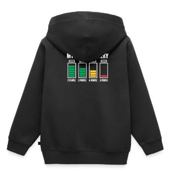 Introvertiert Social Battery Geschenkidee - Kinder Premium Organic Hoodie - Schwarz - Hinten - AI Model Kid Male (0cm)