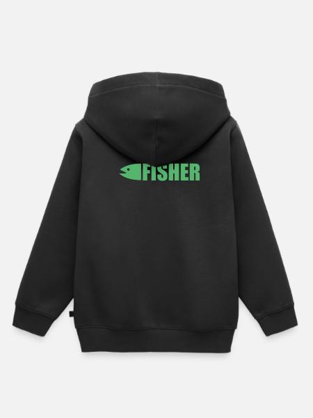 Fischer - Kinder Premium Organic Hoodie - Schwarz