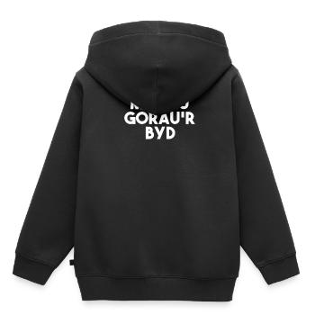 Mamgu Gorau'r Byd | Wales, Walisische Sprache - Kinder Premium Organic Hoodie - Schwarz - Hinten - AI Model Kid Male (0cm)