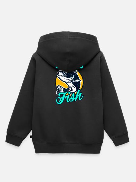 Angeln Angler Fischen Fischer - Kinder Premium Organic Hoodie - Schwarz