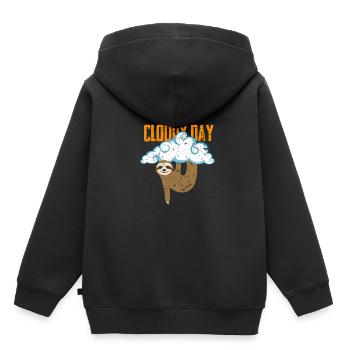 cloudy textured laziness gift - Kids Premium Organic Hoodie - black - Back - AI Model Kid Male (0cm)